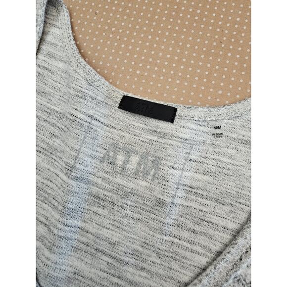 ATM Women's Short Sleeve Long Shirt Medium Beach Coastal Gray - Picture 6 of 10